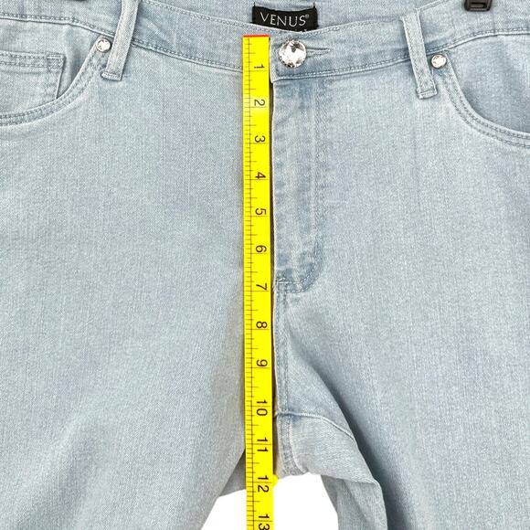 VENUS Light Blue 5-Pocket Diamond Button Closure Zipper Fly Jeans Size USA 16 - Picture 6 of 7